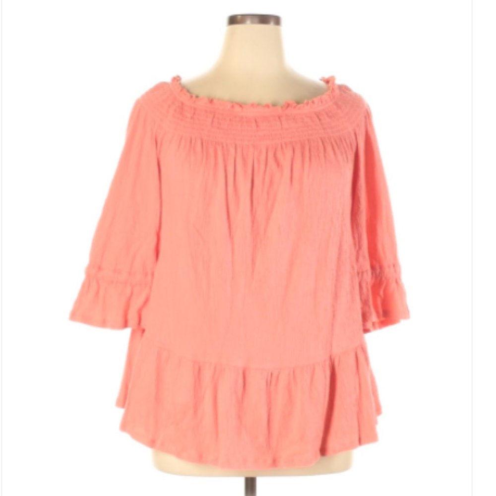 [NY Collection] 3/4 Sleeve Boho Top 1X